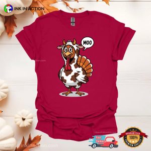 Moo Turkey Cow Funny Thanksgiving Comfort Colors T shirt 3