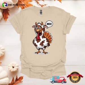 Moo Turkey Cow Funny Thanksgiving Comfort Colors T shirt 4