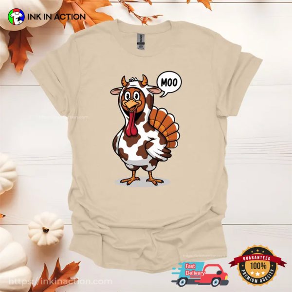 Moo Turkey Cow Funny Thanksgiving Comfort Colors T-shirt