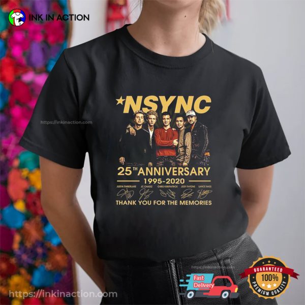 NSYNC 25th Anniversary 1995-2020 Signatures T-shirt