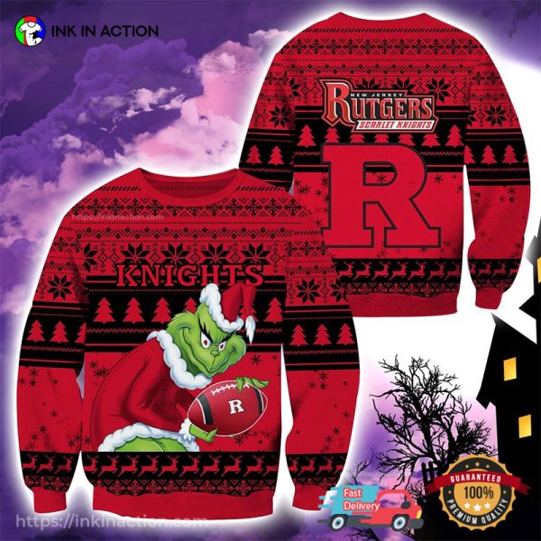 New Jersey Rutgers Scarlet Knights Grinchmas Ugly Sweater