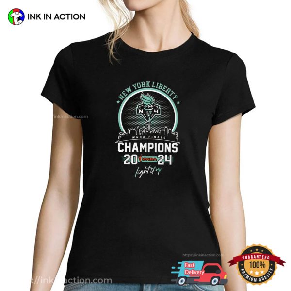 New York Liberty Skyline City WNBA Finals Champions 2024 Tee