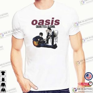 Oasis Cigarettes And Alcohol Guitar 2024 T shirt 2