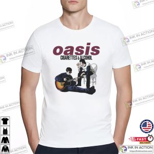 Oasis Cigarettes And Alcohol Guitar 2024 T shirt 3