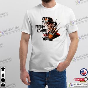 One Two Freddy’s Coming For You Scary Halloween T-shirt