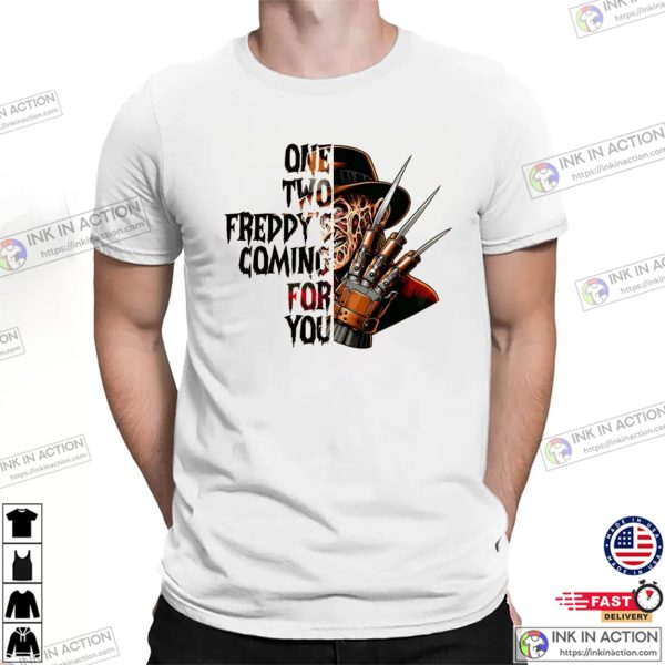 One Two Freddy’s Coming For You Scary Halloween T-shirt