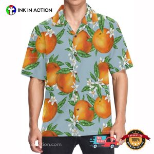 Orange Fruits Leaves Flowers Hawaiian Shirts 2