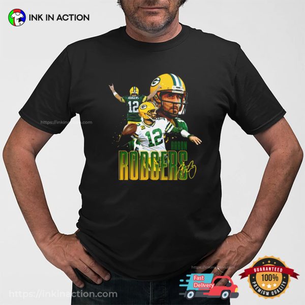 Packers Football Aaron Rodgers Signature T-shirt