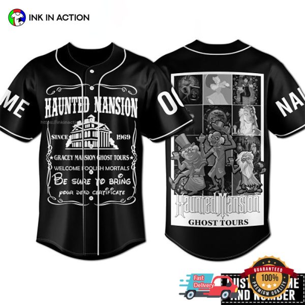 Personalized Haunted Mansion Ghost Tours Baseball Jersey