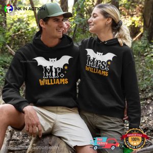 Personalized Mr. And Mrs. Bat Couple Halloween Matching T shirt 2