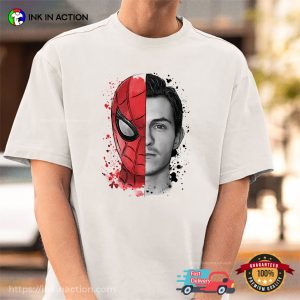 Peter Parker And Spiderman Graphic Art T-shirt