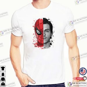 Peter Parker And Spiderman Graphic Art T shirt 3