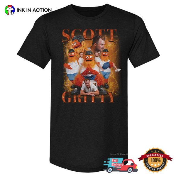 Philadelphia Flyers Scott Laughton X Gritty NHL T-shirt