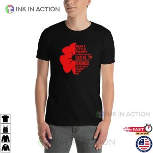 Poppy Flower Remembrance Poem T shirt 1