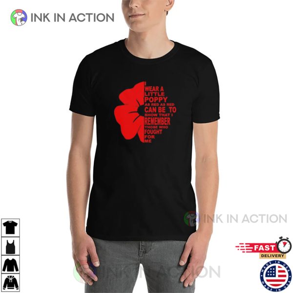 Poppy Flower Remembrance Poem T-shirt