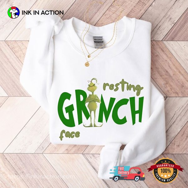 Resting Grinch Face Funny Christmas Shirt