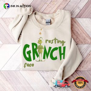 Resting Grinch Face Funny Christmas Shirt 3