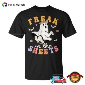 Retro Freak In The Sheets Ghost Boo Spooky Season T-Shirt