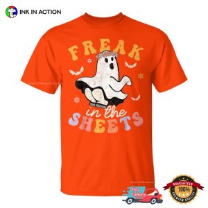 Retro Freak In The Sheets Ghost Boo Spooky Season T Shirt 3