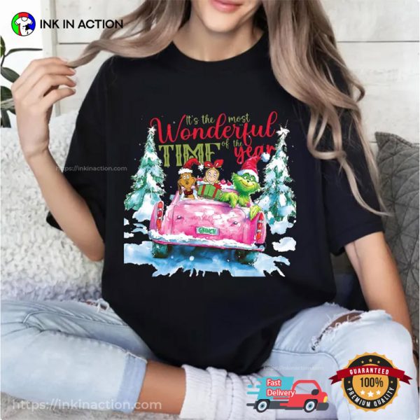 Retro Grinch Wonderful Time Of The Year Christmas Shirt