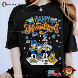 Retro Mickey and Friends Happy Hanukkah Comfort Colors Tee 2