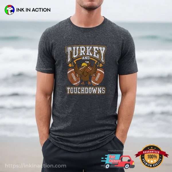 Retro Turkey And Touchdowns Football Comfort Colors T-shirt