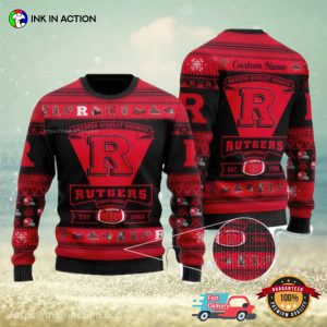 Rutgers Scarlet Knights Personalized Ugly Christmas Sweater