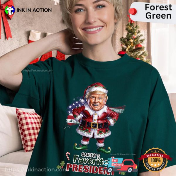 Santa’s Favorite President Funny USA Santa Trump Comfort Colors T-shirt