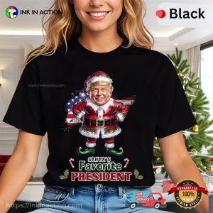 Santa's Favorite President Funny USA Santa Trump Comfort Colors T shirt 2