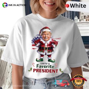 Santa's Favorite President Funny USA Santa Trump Comfort Colors T shirt 3