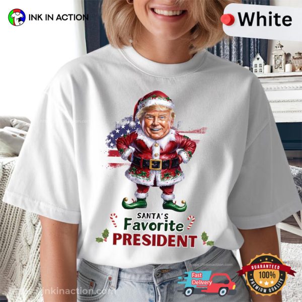 Santa’s Favorite President Funny USA Santa Trump Comfort Colors T-shirt