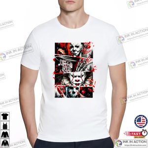 Scary Halloween Classic Horror Killers T shirt 3