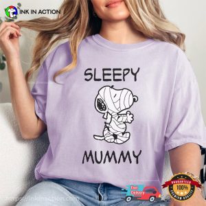 Sleepy Mummy Snoopy Halloween Comfort Colors T shirt 3