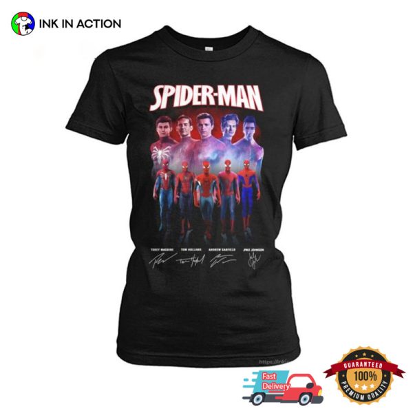 Spider Man All Actors Super Hero T-shirt