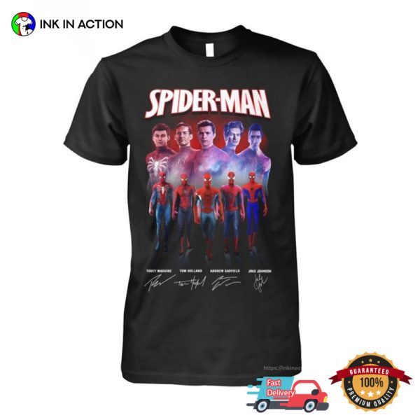 Spider Man All Actors Super Hero T-shirt