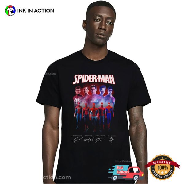 Spider Man All Actors Super Hero T-shirt