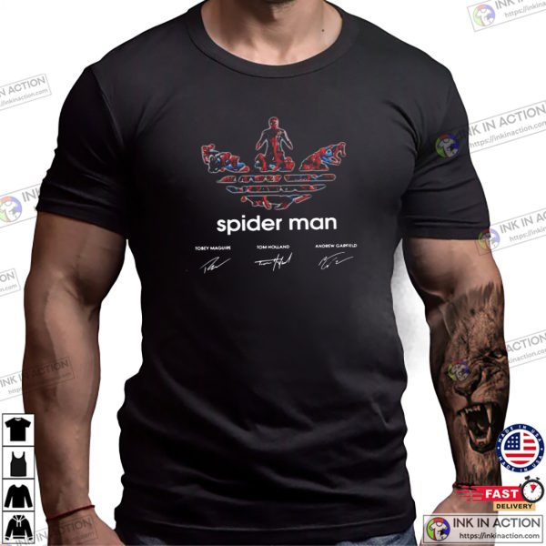 Spider Man Tobey Maguire Tom Holland Andrew Garfield Signatures T-shirt