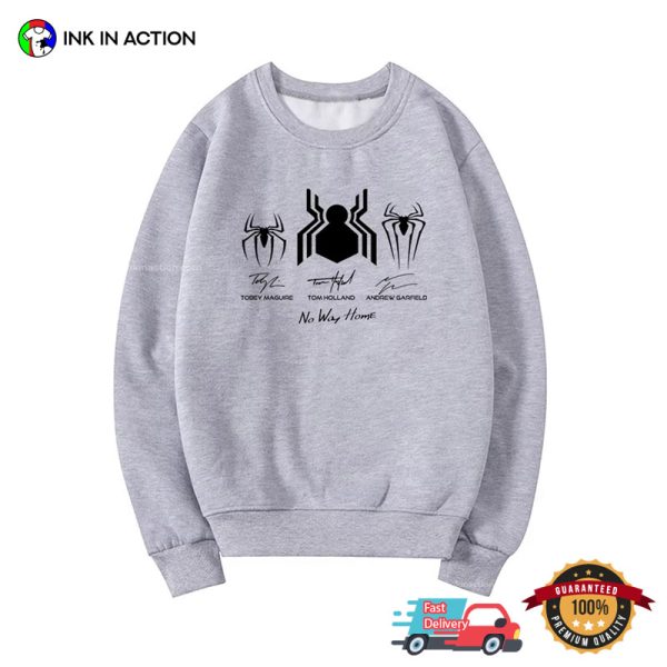 Spiderman No Way Home Tom Holland Signatures T-shirt