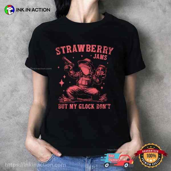 Strawberry Jams But My Glock Don’t Cowboy Frog T-shirt