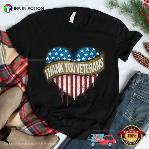 Thank You Veterans Thank You Veterans Heart Retro Veterans Day Tee