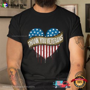 Thank You Veterans Thank You Veterans Heart Retro veterans day tee 3