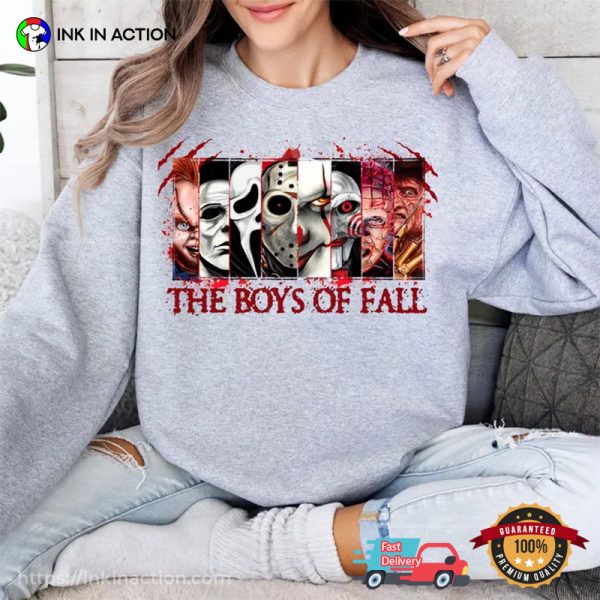 The Boys Of Fall Scary Horror Movie Characters T-shirt