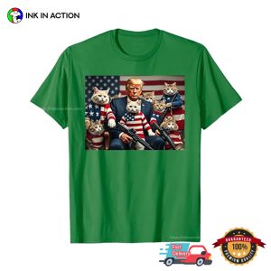 Trump And Cats Army 2024 America Election Tee