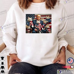 Trump And Cats Army 2024 America Election Tee