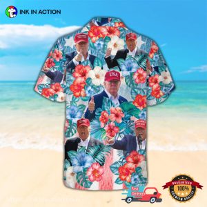 Trump For President 2024 Hibiscus Flowers Hawaiian Shirt