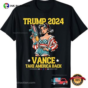 Trump Vance Girls 2024 Vote Trump USA Flag T Shirt 3