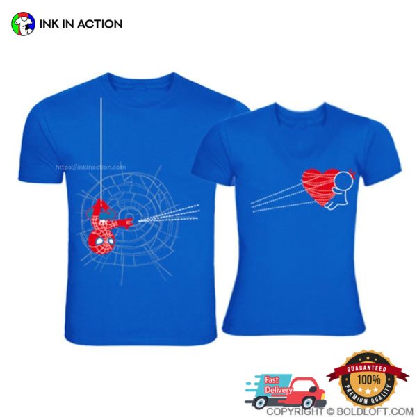 Valentines Spiderman Couple Matching T-shirt