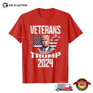 Veterans For Trump 2024 Retro America President 2024 T shirt 2