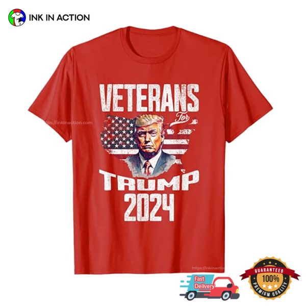 Veterans For Trump 2024 Retro America President 2024 T-shirt