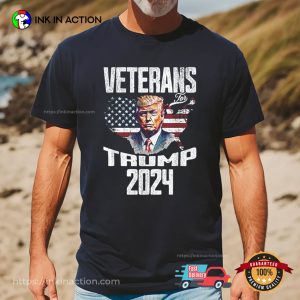 Veterans For Trump 2024 Retro America President 2024 T-shirt